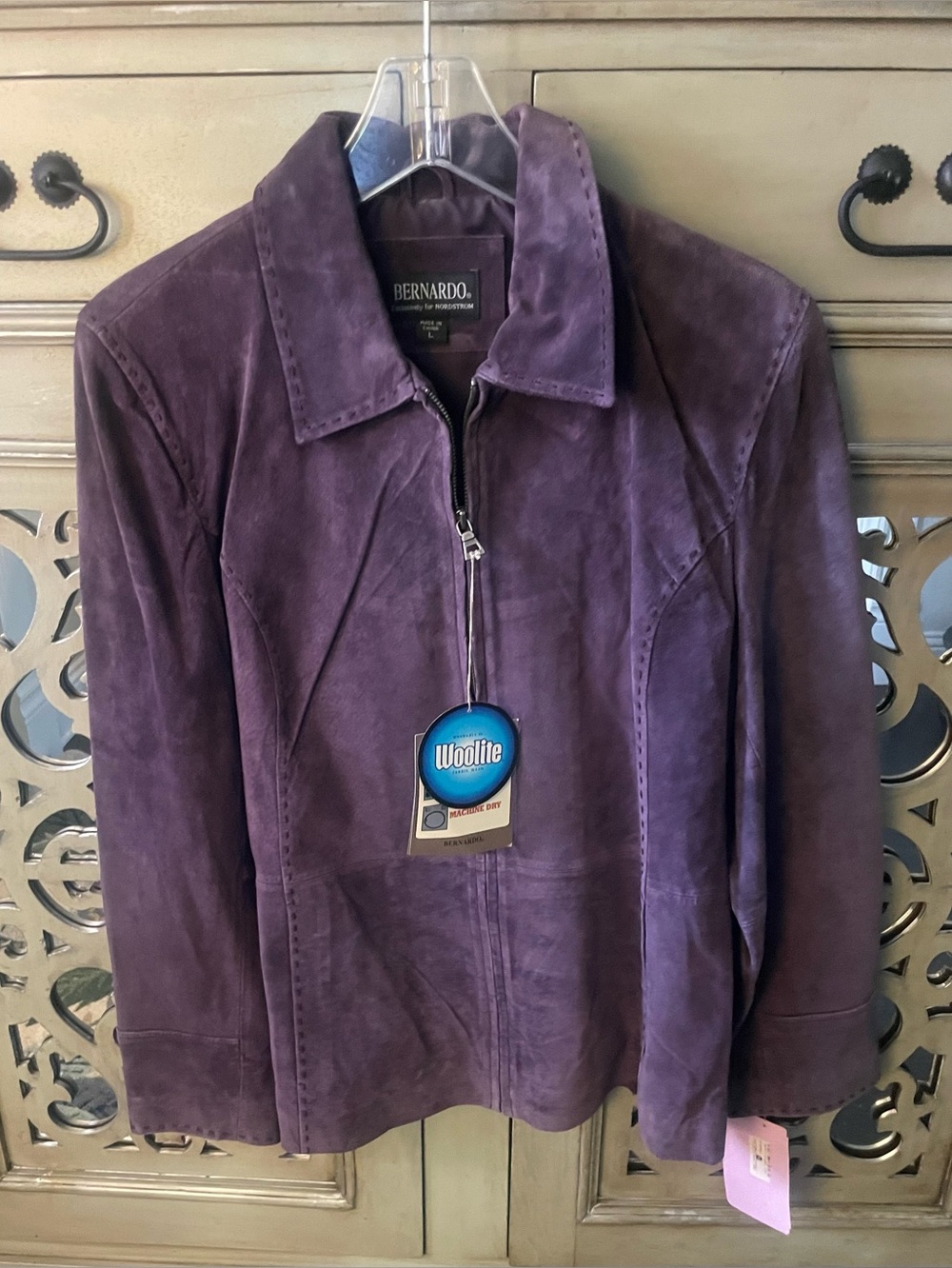 Bernardo Deep Purple Suede Zip Jacket